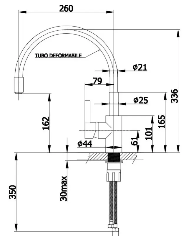 DEMM köksblandare med svängbar pip krom/svart 1208947023