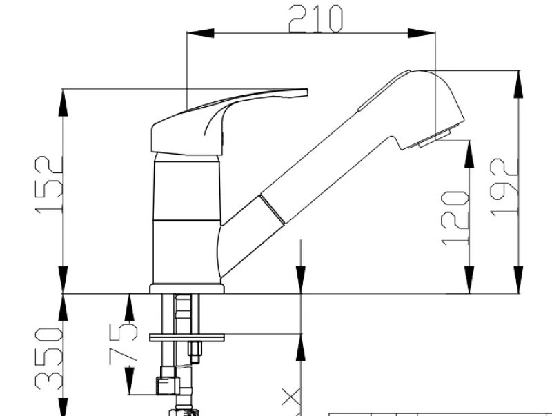 DEMM köksblandare med utdragbar pip och duschfunktion krom 1208947359