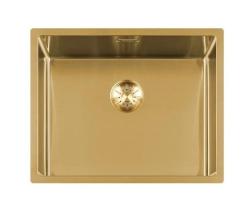 Lorreine 50SP-Gold Luxe Rostfritt Stål Diskbänk PVD Guld 50x40 undermontering planmontering och ovanpåmontering 1208952368