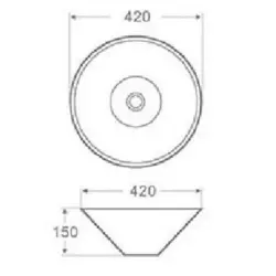 OUTLET Blusani Cera Rund handfat 42x42x15 cm vit BS204405