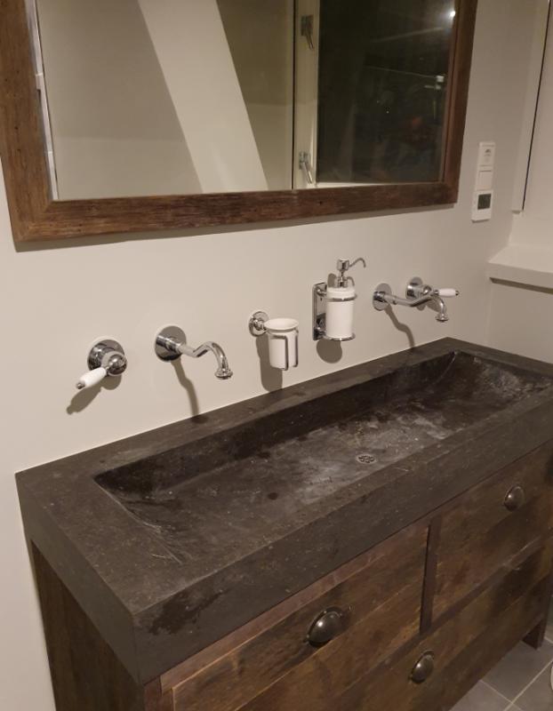 PB nostalgisk inbyggd tvättställsblandare Vintage pip 21cm krom