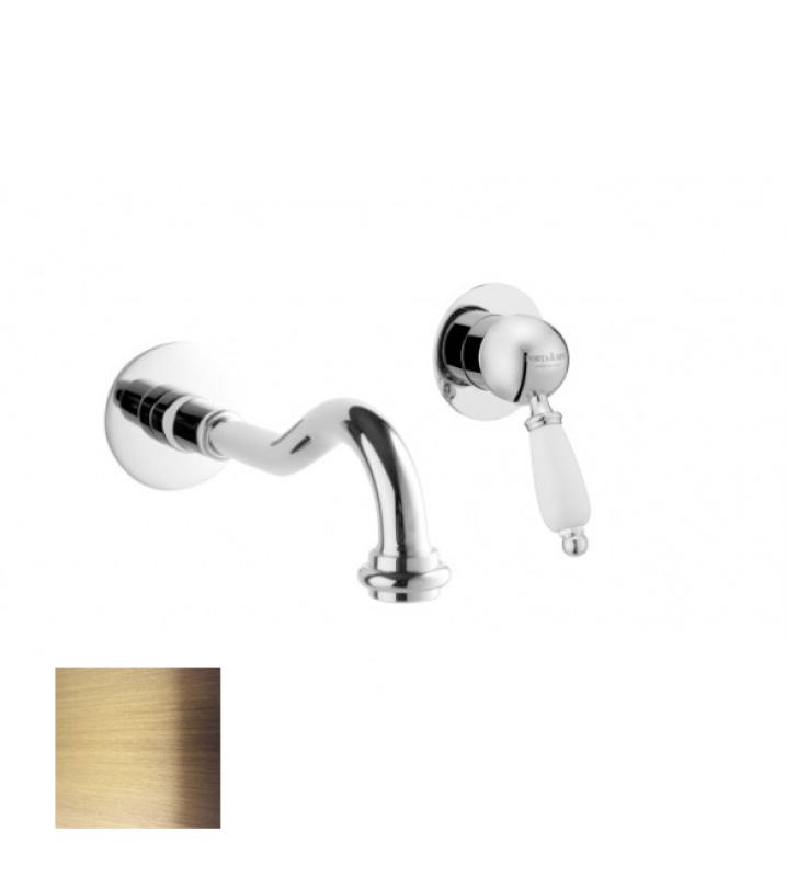 PB nostalgisk inbyggd tvättställsblandare Vintage utloppspip 21 cm Brons