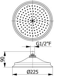 PB Klassisk regndusch duschhuvud 22 cm krom med antikalkmunstycken och lufsystem 1208952912