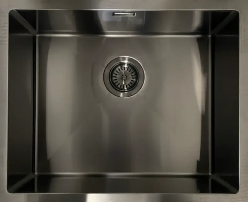 Ausmann Mosel rostfritt stål diskho antracitfärgad PVD Gun Metal 40x40 underbyggnad plan montering och påbyggnad 067106