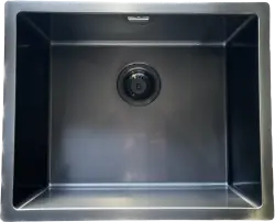 Ausmann Mosel rostfri diskho antracitfärg PVD Gun Metal 50x40 undermontering planmontering och ovanpåliggande montering 067113
