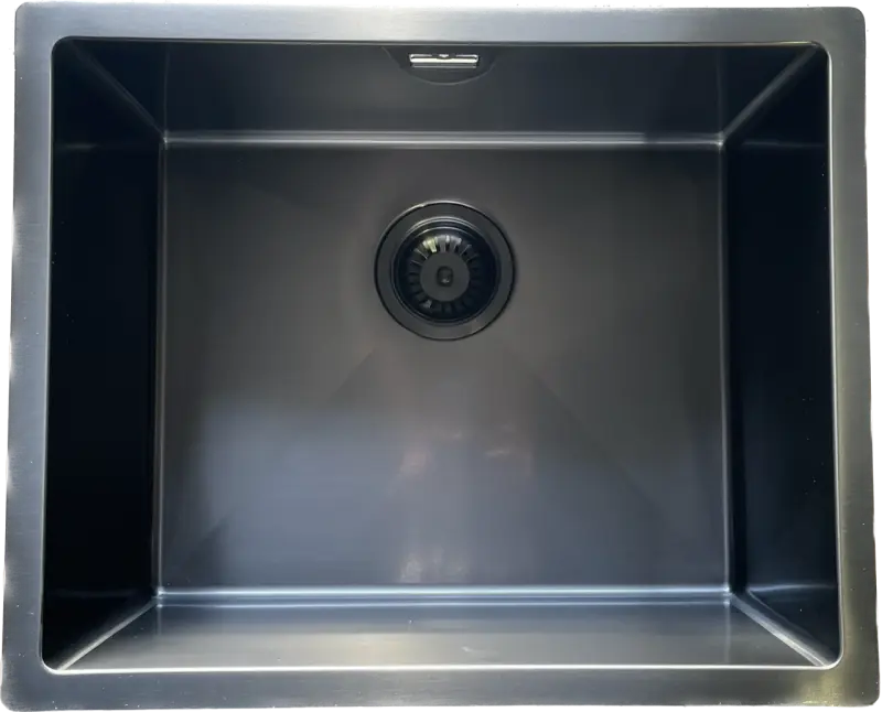 Ausmann Mosel rostfri diskho antracitfärg PVD Gun Metal 50x40 undermontering planmontering och ovanpåliggande montering 067113