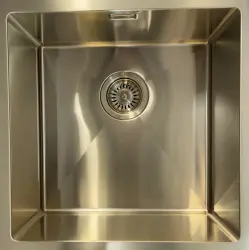 Ausmann Mosel rostfritt stål diskho guld färg PVD guld 50x40 undermontering planmontering och ovanmontering 080921