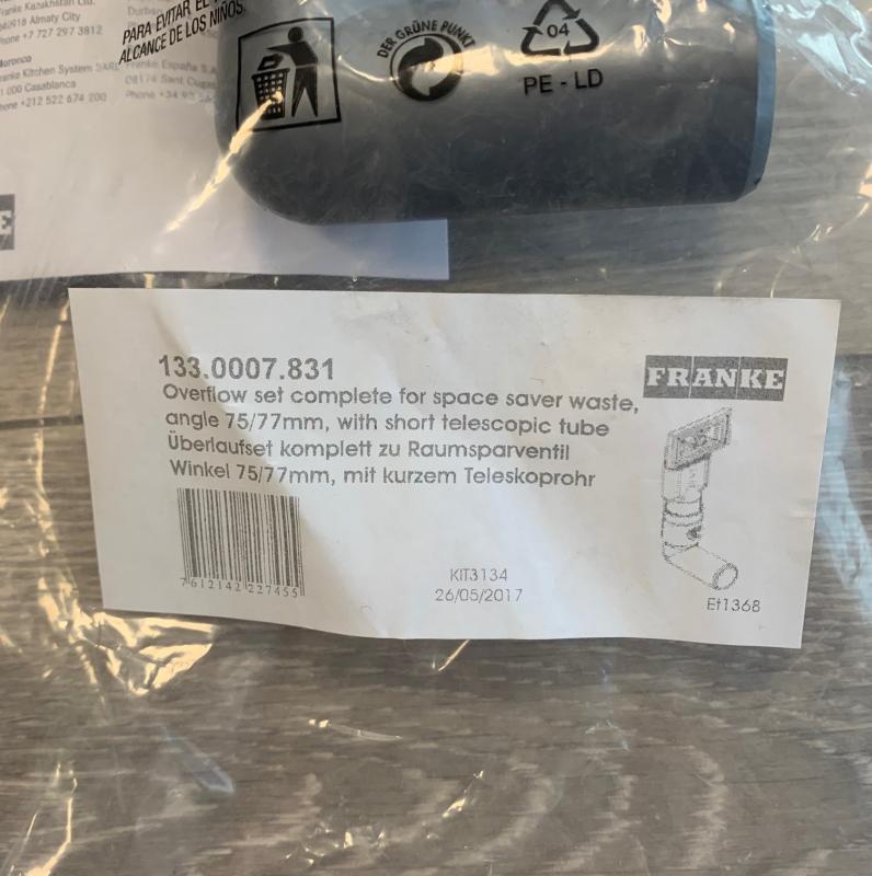 Franke Överfyllnadsskydd Universell Hörn 75/77 133.0036.499