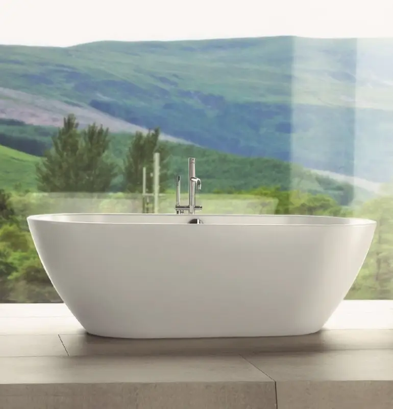 Waterevolution Flow fristående badkarsblandare med handdusch, krom T13301