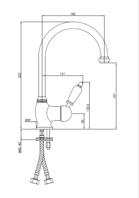 PB klassisk köksblandare enhands med svängbar pip 200 mm Krom 1208953113