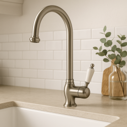 PB klassisk kökskran enhands med svängbar pip 200 mm rostfritt stål 1208953115