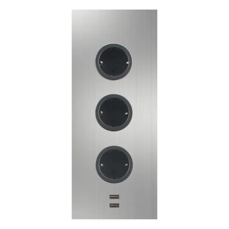 Indux Corner Energisäule mit 3 Steckdosen, Schutzerdung und doppelter USB-A&amp;C-Ladegerät Edelstahl 1208953216