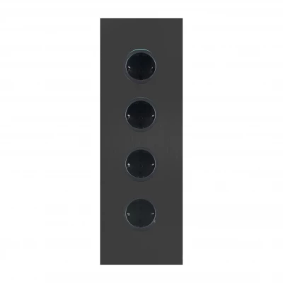 Energipelare med 4 jordade uttag svart 1208953219