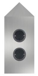 Indux Corner Energisäule mit 2 Steckdosen Randschuss Erdung Ecke Edelstahl 1208953220