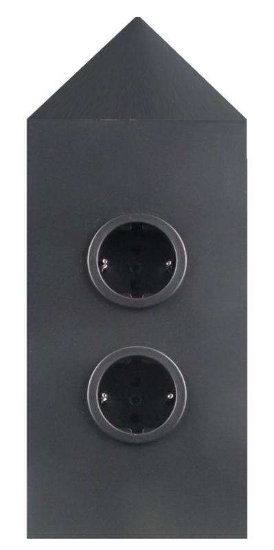 Indux Corner Energisäule mit 2 Steckdosen Randaarde Hoek Schwarz 1208953221