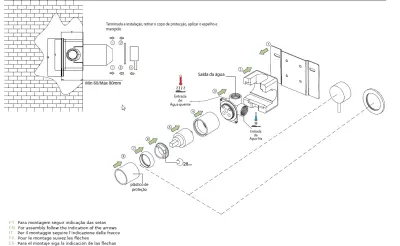 Waterevolution Flow inbyggd blandare i borstat mässing inkl. inbyggnadsdel T11842LE