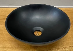 Solid S liten tvättställskärl i Solid Surface, rund, 30 x 30 x 11 cm, matt svart, 1208953271