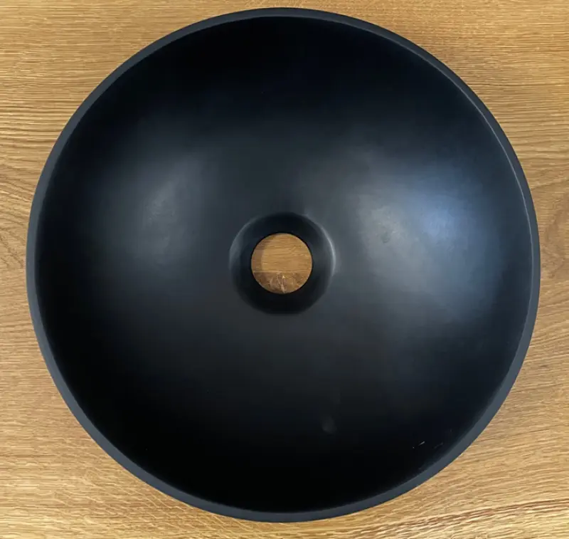 Solid S liten tvättställskärl i Solid Surface, rund, 30 x 30 x 11 cm, matt svart, 1208953271