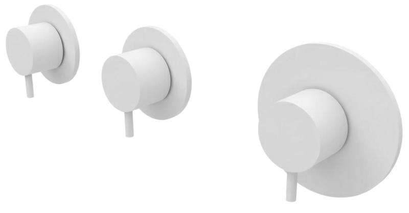 Waterevolution Flow inbyggd duschtermostat med 2 avstängningsventiler matt vit 1208953386