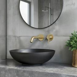 SB Round inbyggd tvättställsblandare borstad mässing PVD 162mm