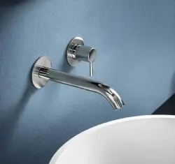 SB Round infälld tvättställsblandare i gun metal PVD 162mm