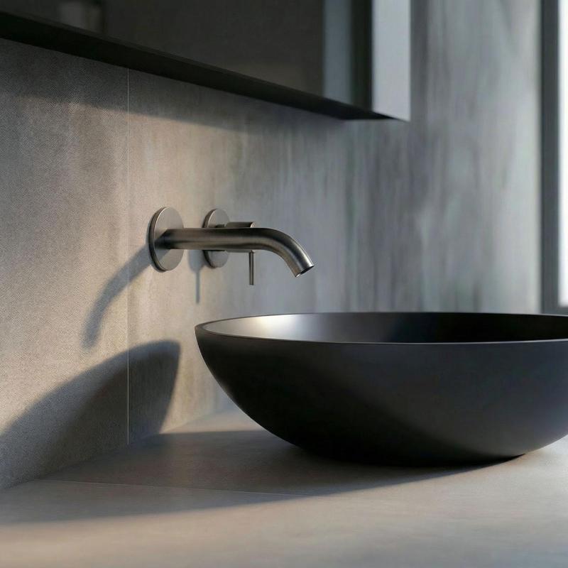 SB Round 316 inbyggd tvättställsblandare Gun Metal PVD 132mm