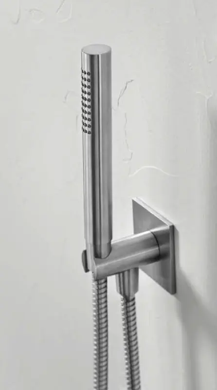 SB 316 Fyrkantig handduschset med slang och upphängningskrok i rostfritt stål