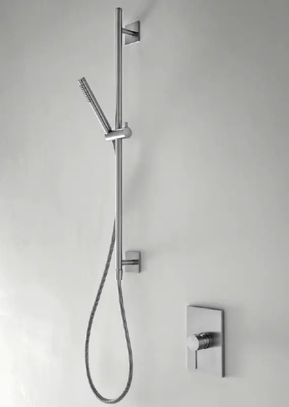 SB 316 Square duschstångset med handdusch och duschslang rostfritt stål