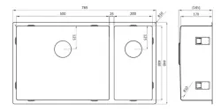 Lorreine 5020SP stor rostfri diskho med en och en halv ho 5020cm planmontering undermontering och ovanmontering 1208953620