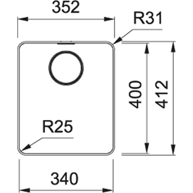 Franke Mythos MYX 210.34 rostfri diskho 34x40 cm planmontering 127.0638.274