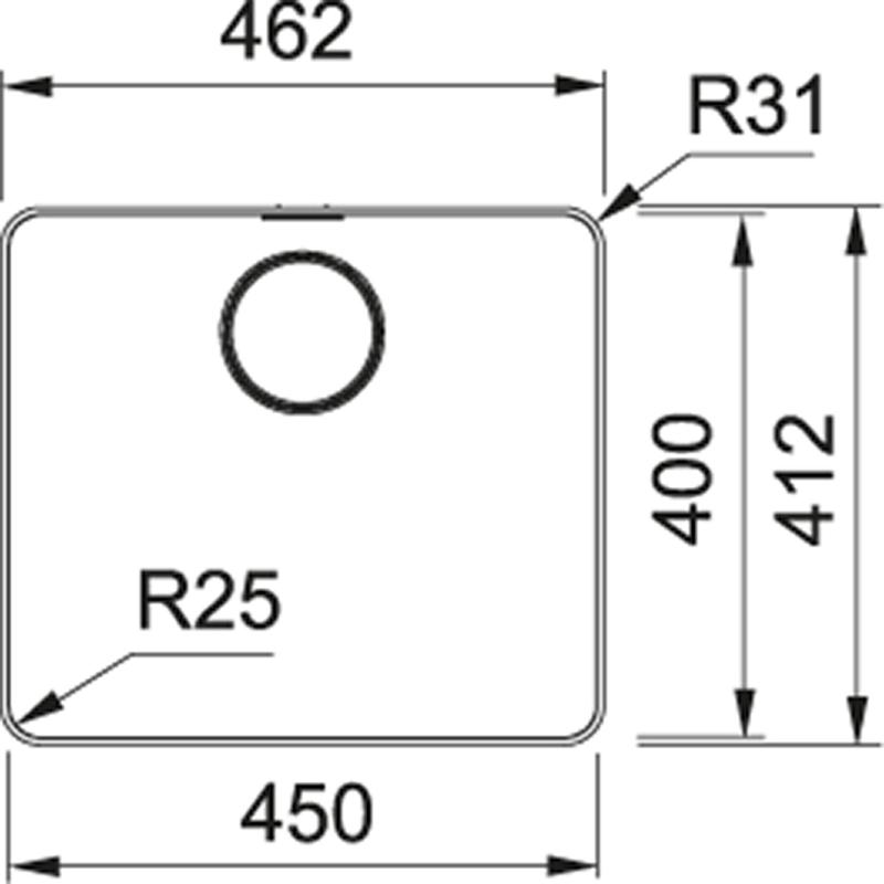 Franke Mythos MYX 210.45 rostfritt stål diskho 45x40cm planmontering 127.0638.275
