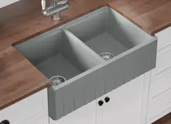 GraniteMy Tradition lantlig dubbel diskho 2-sidig granit handfat 80x50cm svart övermontering undermontering och planmontering 1208953697
