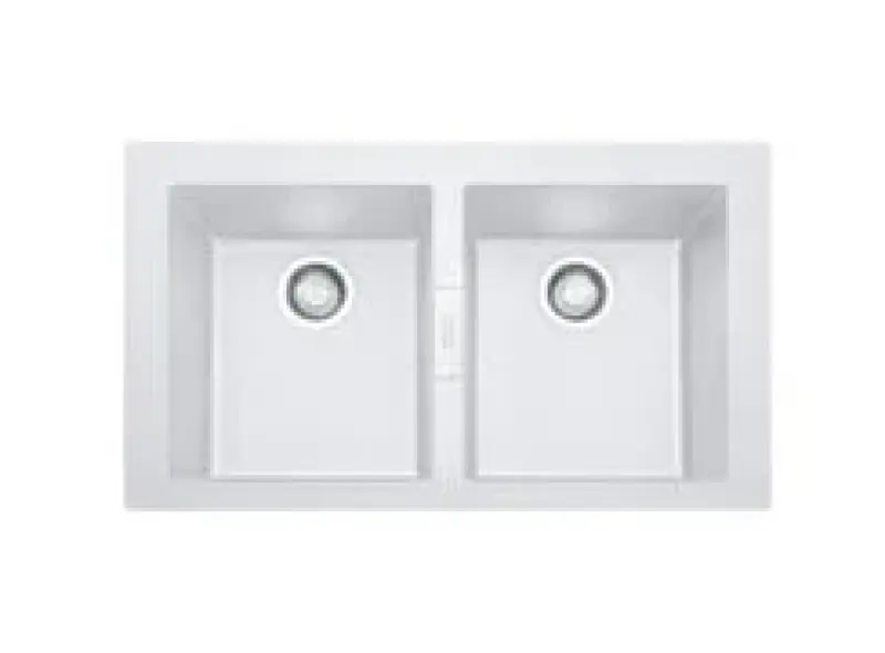 Franke Sirius 2 S2D 620 plast dubbel diskbänk vit toppmontering 143.0634.553