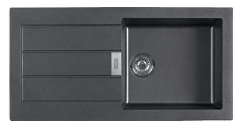 Franke Sirius 2 S2D 611 plast diskbänk med svart droppbyggnad 100x50 143.0634.480