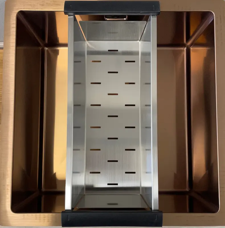 Ausmann borstad rostfritt stål insatslåda avfallsbehållare 44x18cm för diskbänk längd 40cm 1208953722