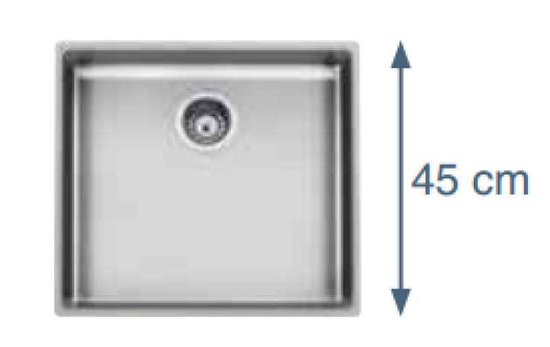 Foster L45 Special 45 cm lång rostfri diskho 50 x 45 cm undermonterad 1208953724