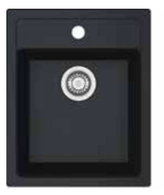 Franke Sirius 2 S2D 610.40 plast svart diskho 43x53cm överbyggnad med kranhål 114.0568.053