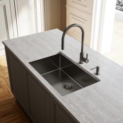 Franke Köksblandare Eos Neo med utdragbar sprayhuvud pvd gun metal 115.0628.256