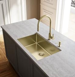 Franke guld köksblandare Eos Neo med utdragbar sprayhuvud pvd guld 115.0681.244