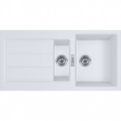 Franke Sirius 2 S2D 651 plast 1,5 en och en halv diskho med vitt droppbyggnad 100x50 143.0634.555