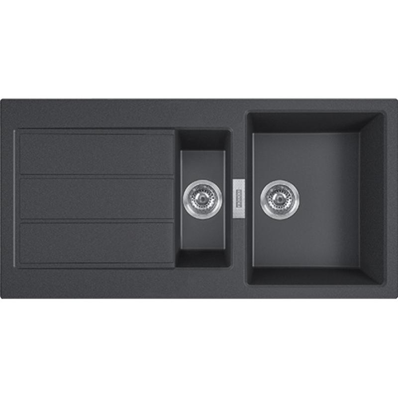 Franke Sirius 2 S2D 651 svart plast 1,5 en och en halv diskho med avrinning överbyggnad 100x50 143.0634.554