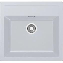 Franke Sirius 2 S2D 610.50 plast vit diskbänk 56x53cm överbyggnad med kranhål 114.0568.052