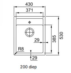 Franke Sirius 2 S2D 610.40 plast vit diskbänk 43x53cm toppmontering med kranhål 114.0568.054