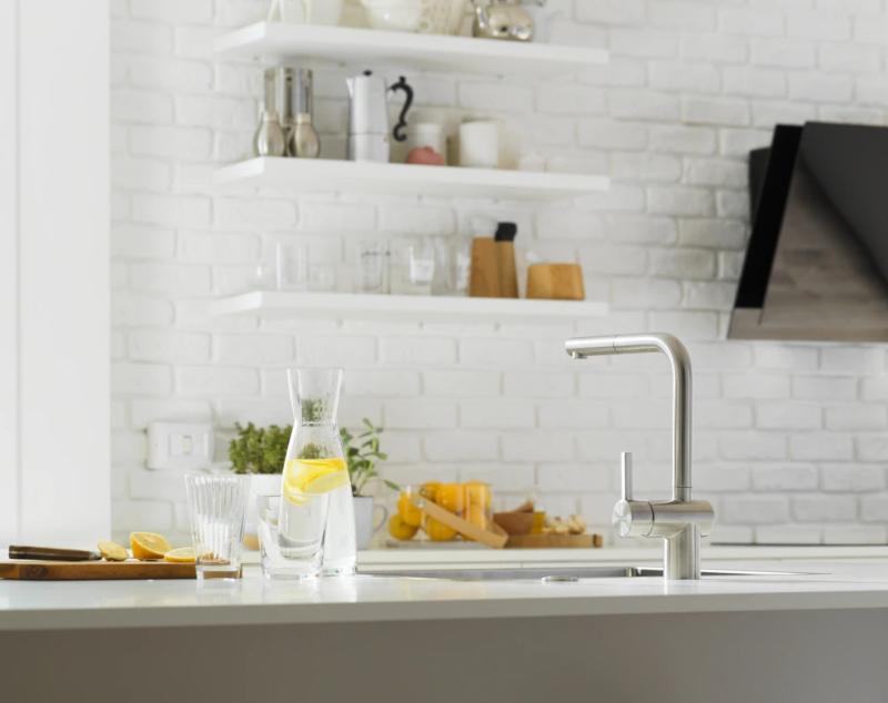 Franke borstad rostfri sensor Köksblandare Atlas Neo med utdragbar pip inox 115.0625.523