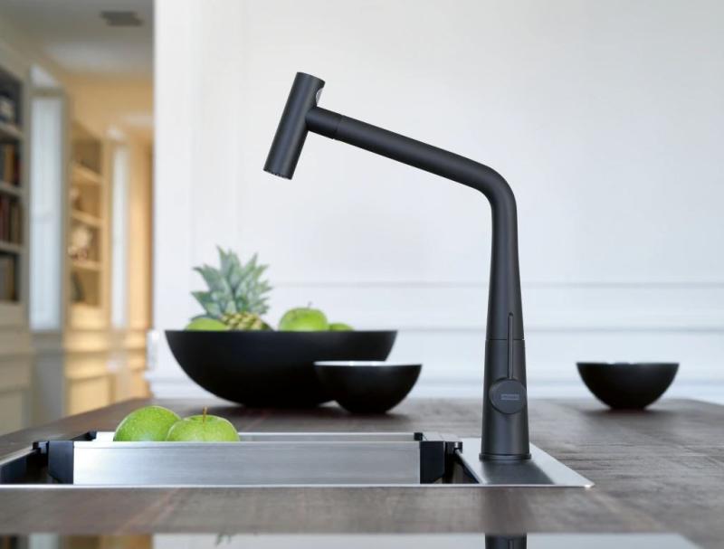 Franke Icon Kökskran matt svart med utdragbar pip 115.0625.190