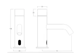 Waterevolution Flow elektronisk tvättställsblandare infraröd på 230 volt Light Gold T110EEWGE