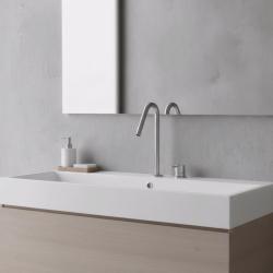 Waterevolution Flow 2-håls tvättställsblandare Rostfritt Stål med hög V 120mm pip T1122VIE