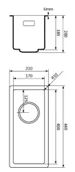 Lorreine svart kvarts liten diskho 17x40 cm undermonterad planmonterad svart med kopparbottenventil 1208954013