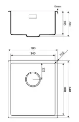 Lorreine svart Quartz diskho 34x40cm undermontering planmontering svart med koppar korgbottenventil 1208954018