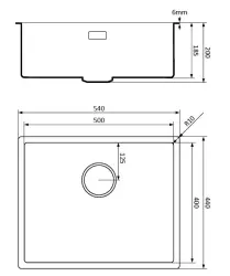Lorreine svart Quartz diskho 50x40cm undermontering plan montering svart med koppar korgventil 1208954021